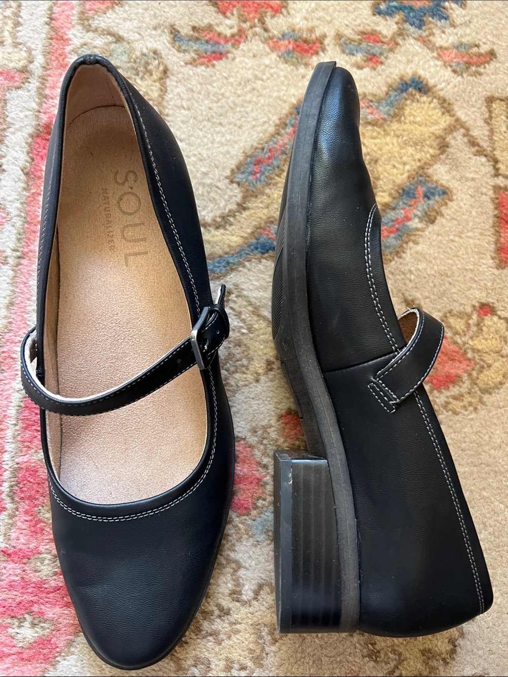 Soul Naturalizer Black Mary Jane Block Heel Pumps